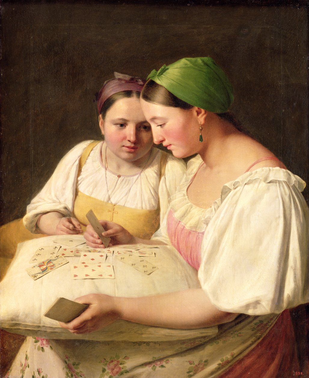 Wahrsagerei, 1842 von Aleksei Gavrilovich Venetsianov