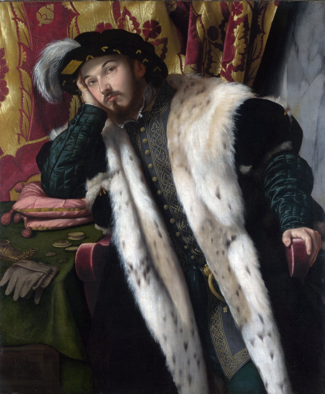Porträt eines jungen Mannes, um 1542 von Alessandro Bonvicino Moretto