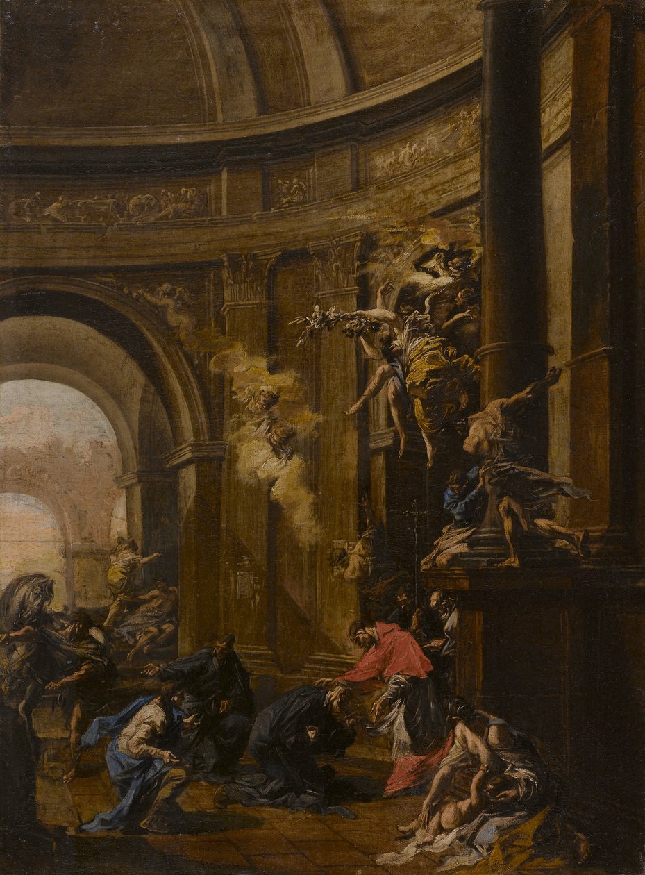 Der heilige Carlo Borromeo empfängt die Oblaten von Alessandro Magnasco