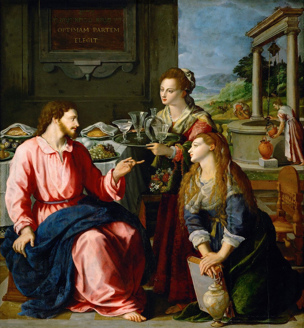 Christus im Hause von Martha und Maria von Alessandro Allori
