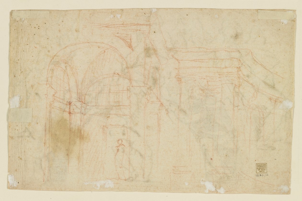 Studien von Engeln und Putten (Recto); Architektonische Studien (Verso) von Alessandro Casolani