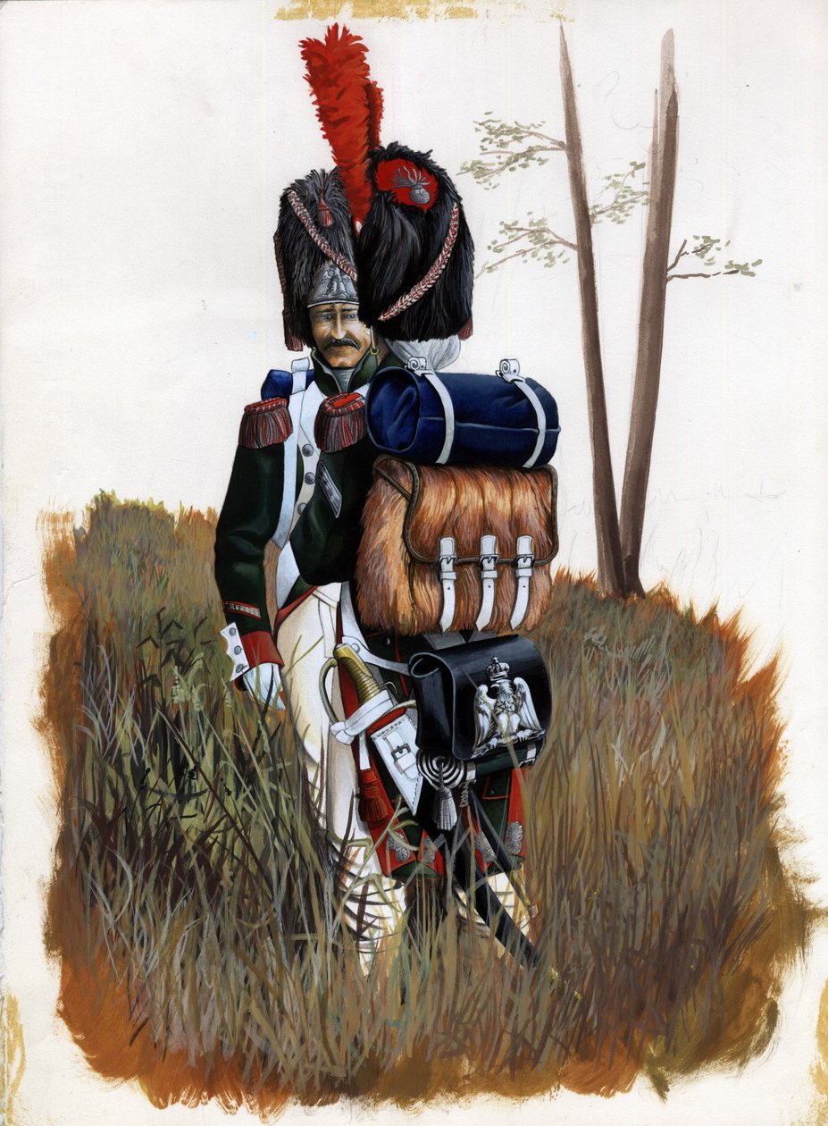 Erstes Kaiserreich (1804-1814 und 1815): Grenadiersoldaten der königlichen Garde der großen napoleonischen Armee in Italien von Alessandro Lonati