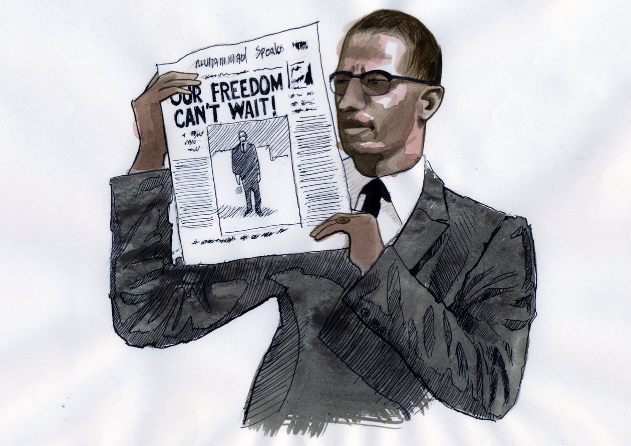 Malcolm X (1925-1965) Afroamerikanischer Aktivist von Alessandro Lonati