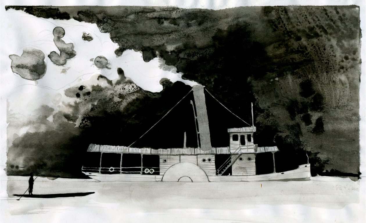 Dampfschiff - Illustration zu 