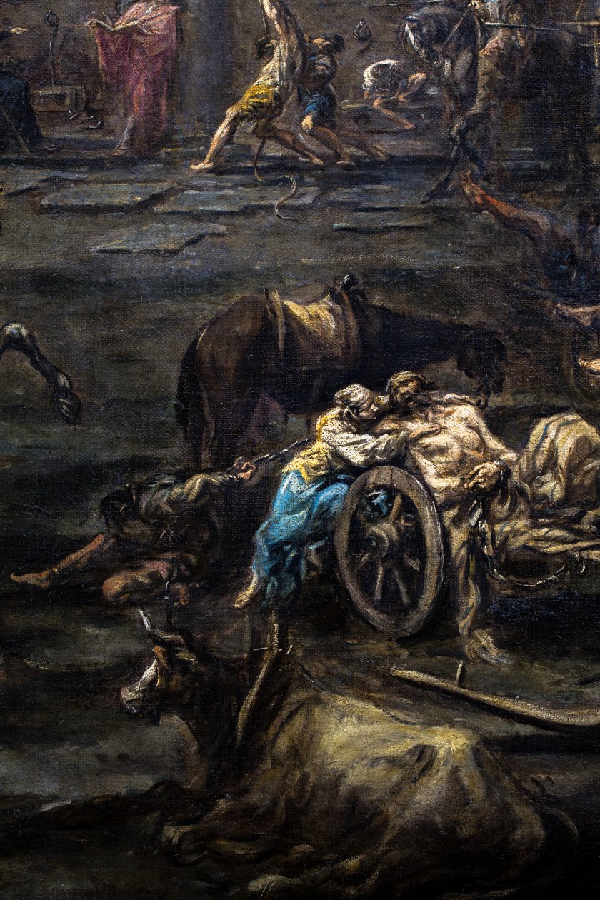Die Ankunft und Vernehmung von Galeerensklaven im Gefängnis von Genua von Alessandro Magnasco