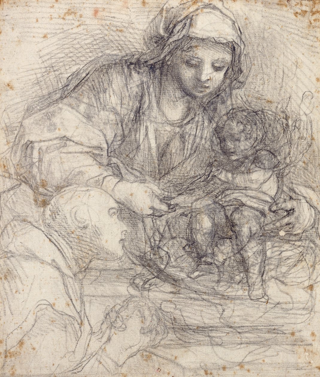 Die Madonna und das Kind mit einem Kartäusermönch von Alessandro Tiarini