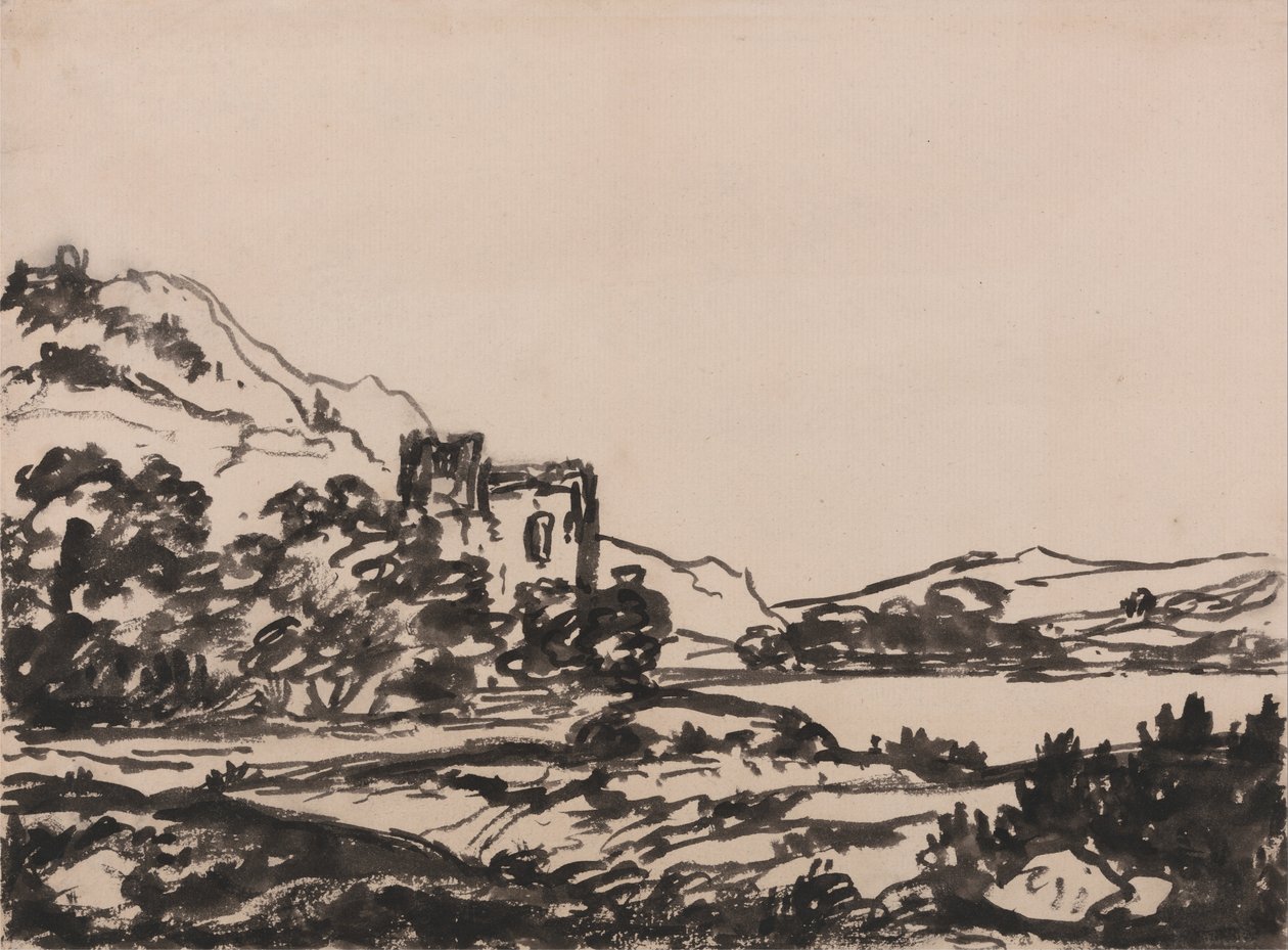 Schloss in einer Landschaft von Alexander Cozens