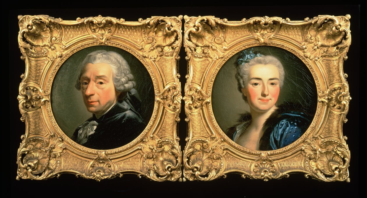 Porträts von Francois Boucher (1703-70) und seiner Frau Marie-Jeanne Buseau von Alexander Roslin