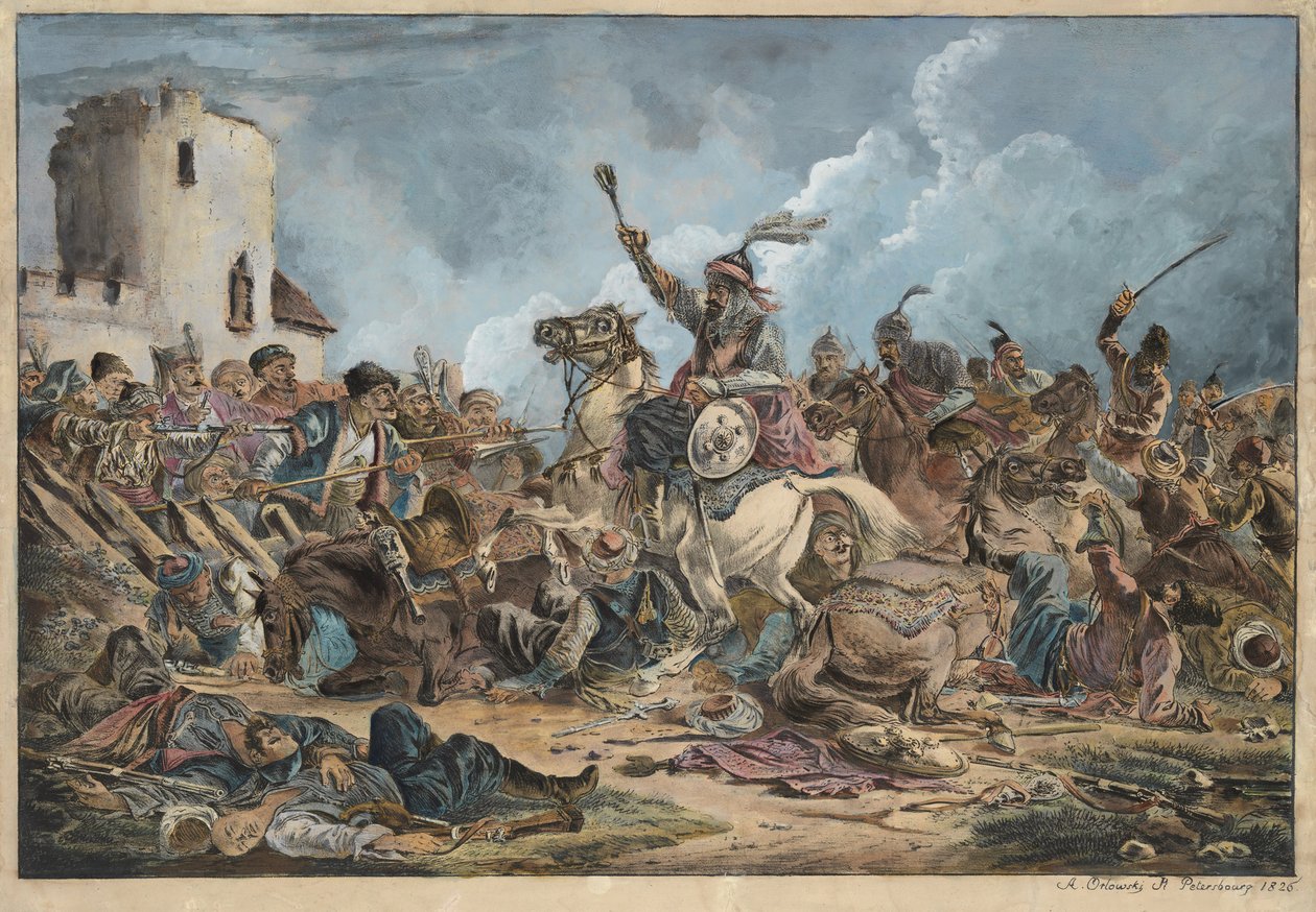 Schlacht zwischen den Georgiern und den Bergstämmen von Alexander Orlowski