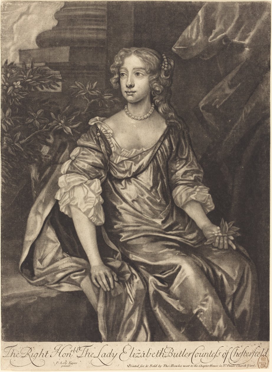 Die ehrenwerte Lady Elizabeth Butler, Gräfin von Chesterfield von Alexander Browne after Sir Peter Lely