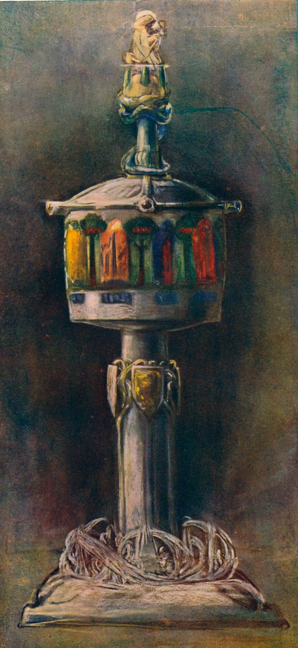 Silberbecher mit Bassetaille-Emaille, 1903 von Alexander Fisher