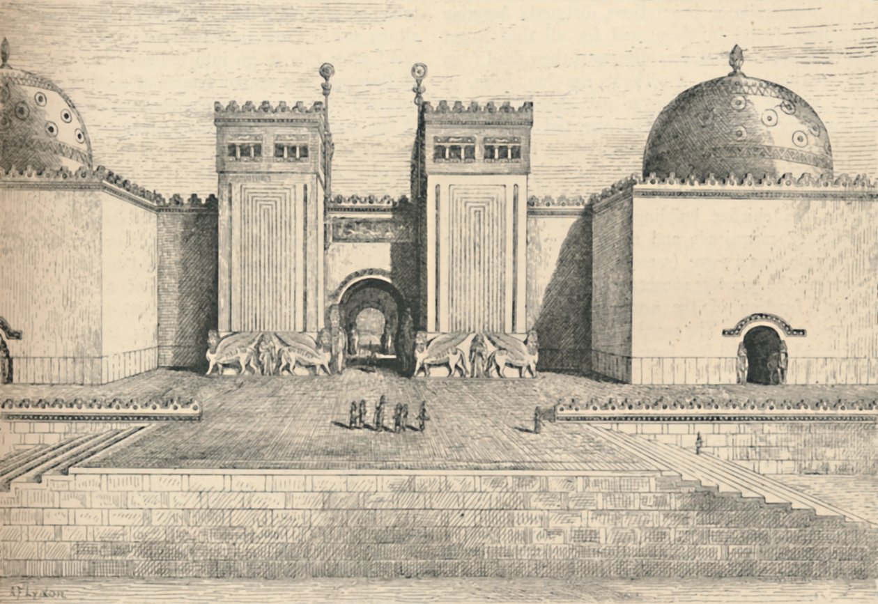 Sargons Palast, Khorsabad: Das südöstliche Tor, 1886 von Alexander Francis Lydon