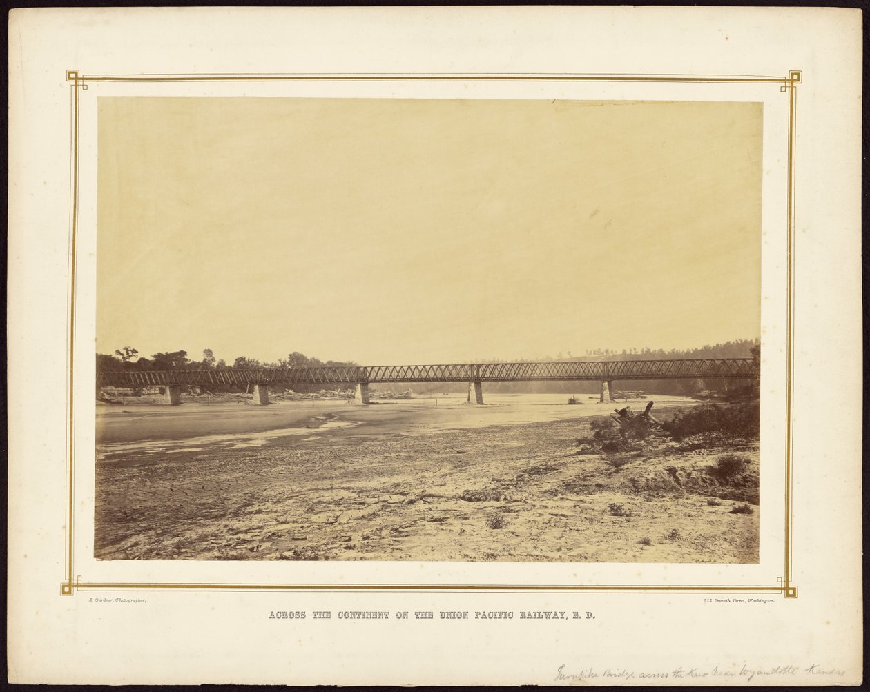 Turnpike-Brücke über den Kaw River bei Wyandotte, Kansas von Alexander Gardner