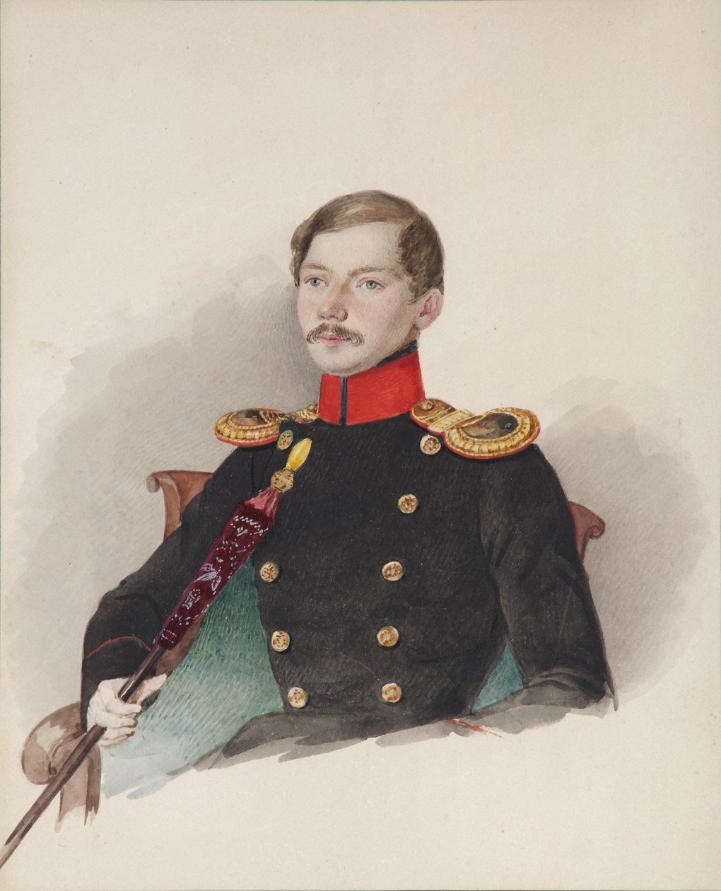 Porträt von Vasily Vasilievich Engelhardt 1814-1868, 1839-1840 von Alexander Ivanovich Klünder