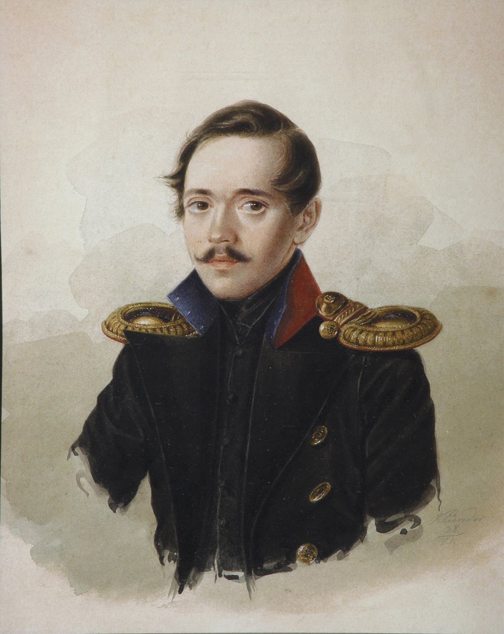 Porträt des Dichters Michail Lermontow 1814-1841, 1839 von Alexander Ivanovich Klünder