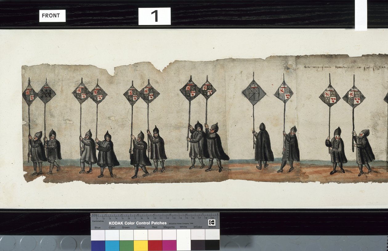 Detail aus dem Huntly-Begräbniszug, gesagt, dass es für die Trauerfeierlichkeiten von George 1., Marquess of Huntly, verwendet wurde von Alexander Kincaid