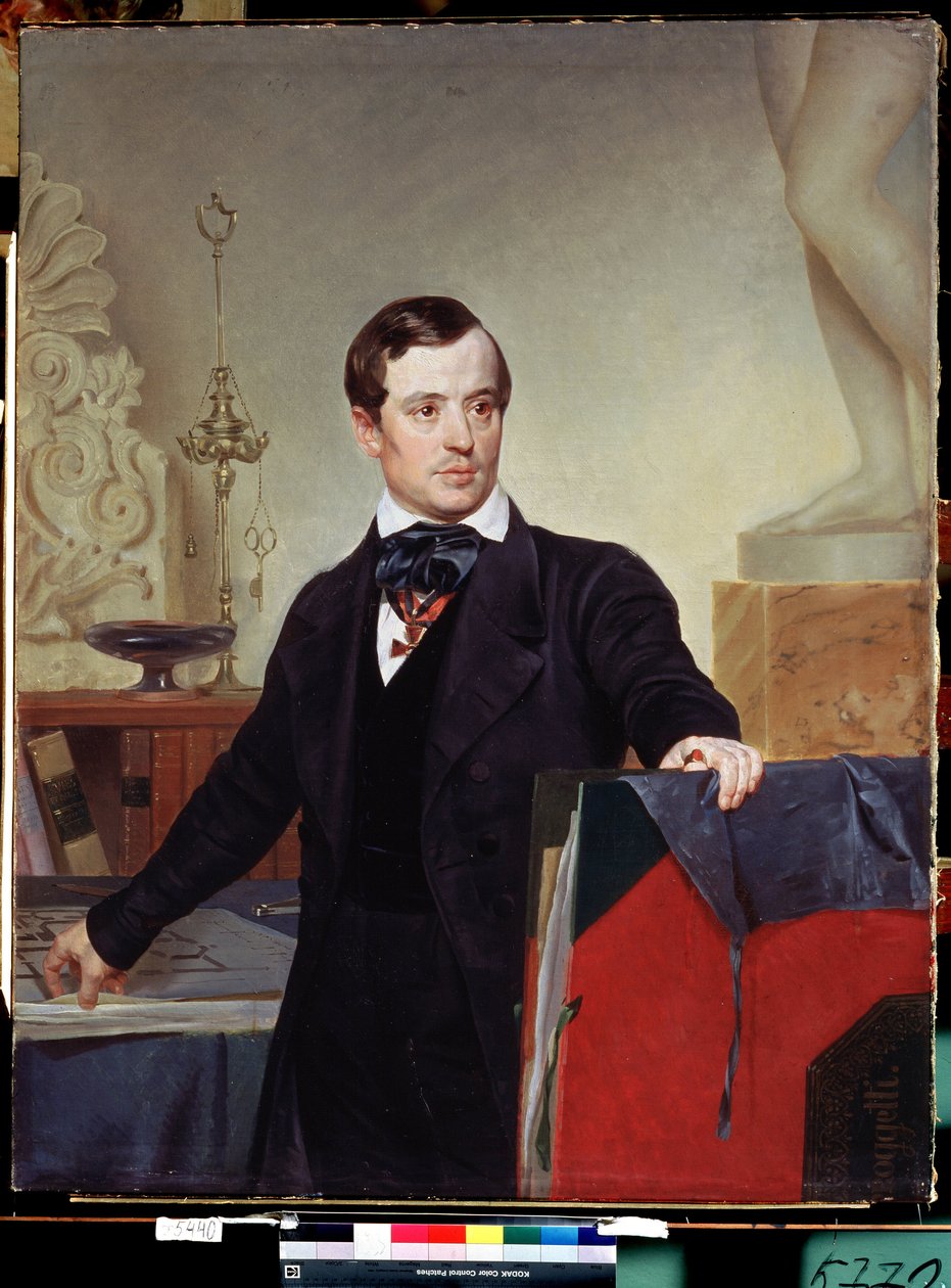 Porträt des Malers und Architekten Alexander Brjullow (1798-1877) von Alexander Pavlovich Briullov