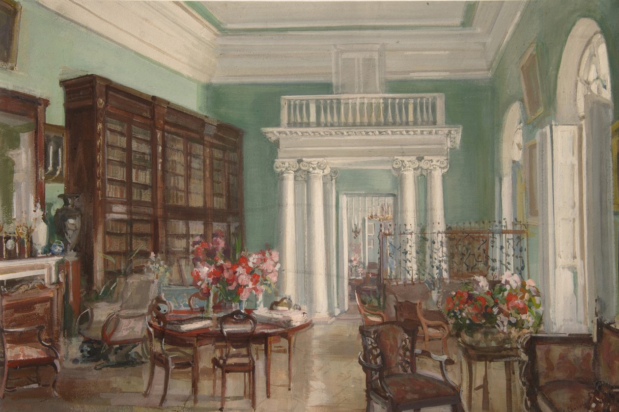 Innenraum der Bibliothek im Golitsyn