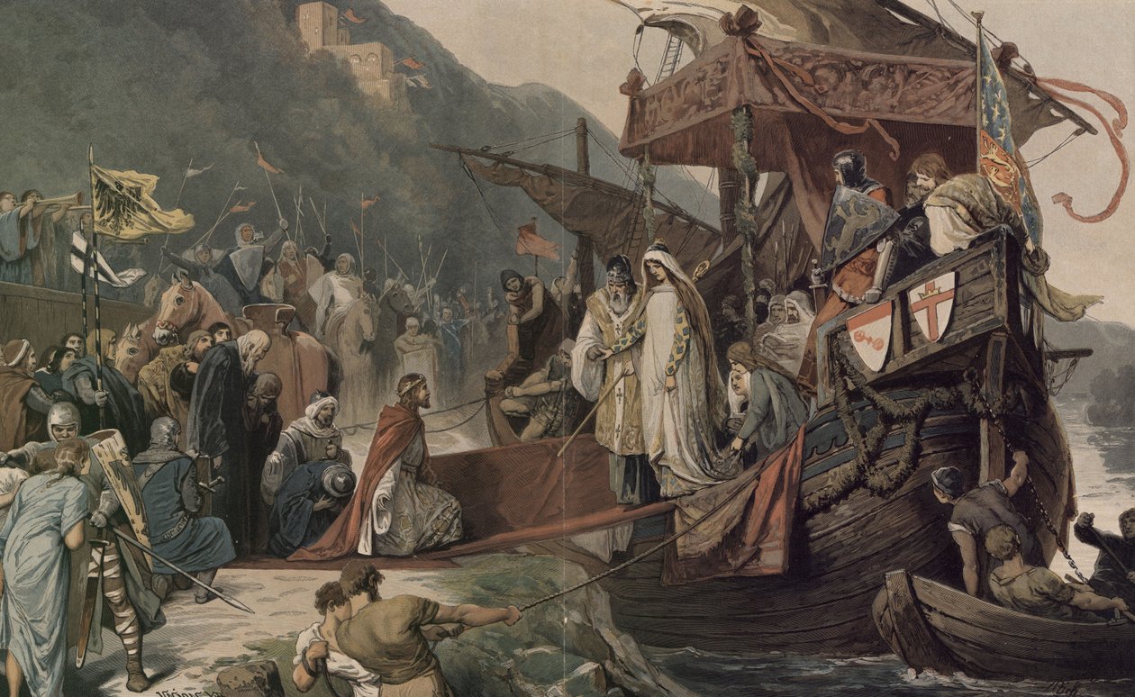 Kaiser Friedrich II. empfängt in Stolzenfels seine Braut Isabella von Alexander Zick