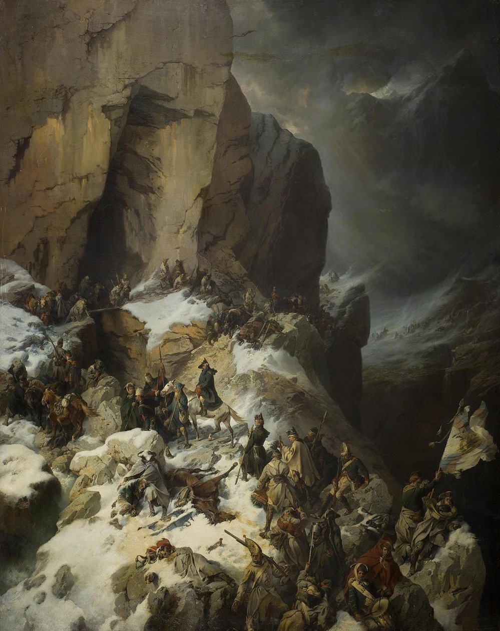 Suvorov überquert den Panixpass, 1860 von Alexander von Kotzebue