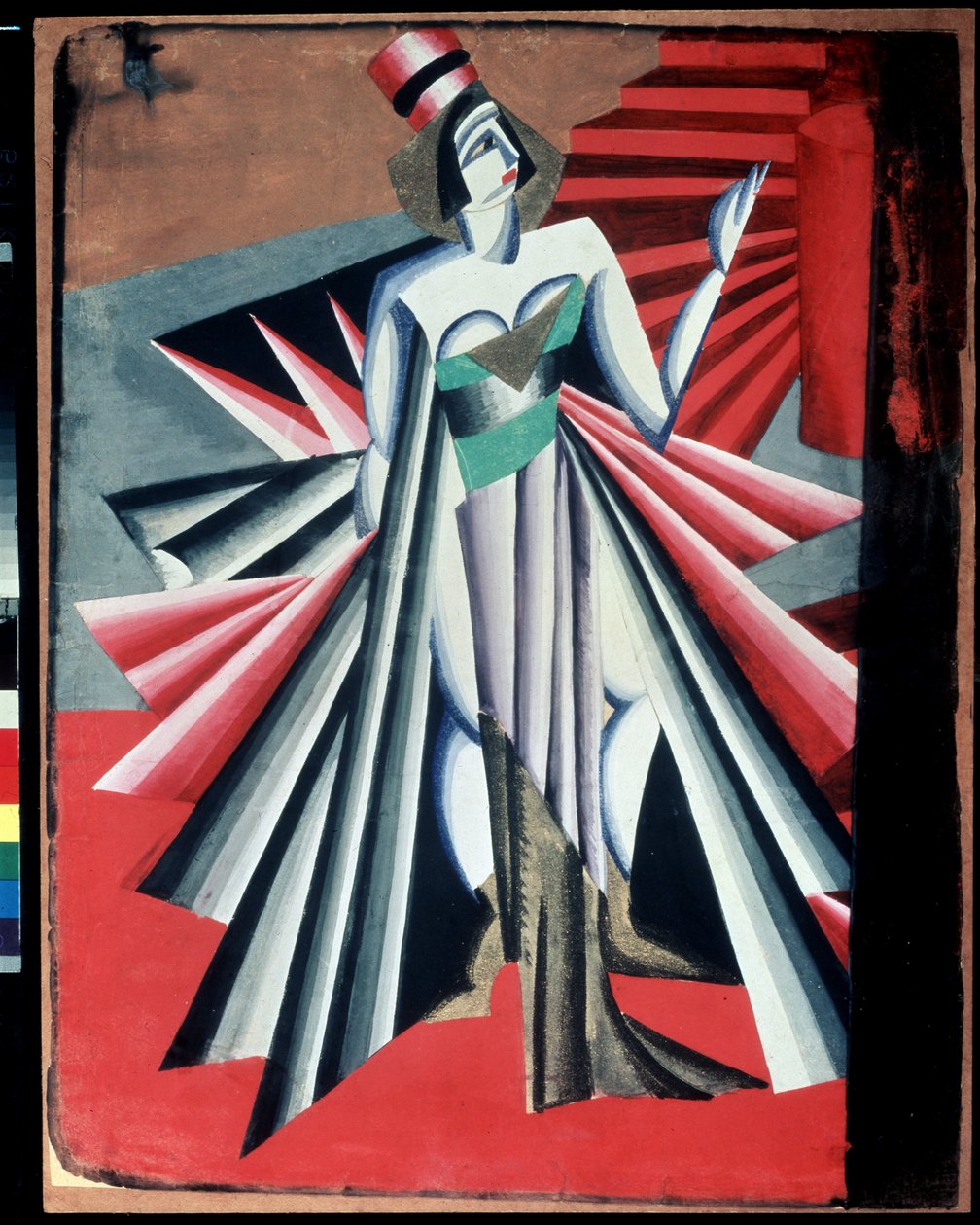 Figur von Herodia. Kostüm für die Figur im Stück „Salome“ von Oscar Wilde von Alexandra Alexandrowna Exter