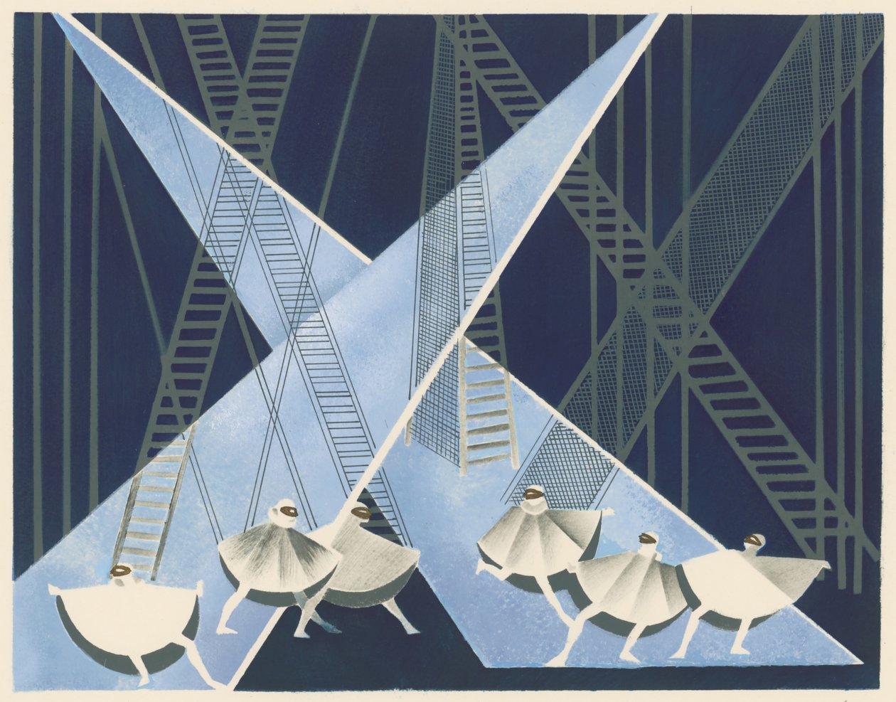 Bühnenbild aus dem Portfolio Décors de Théâtre, 1930 von Alexandra Alexandrowna Exter