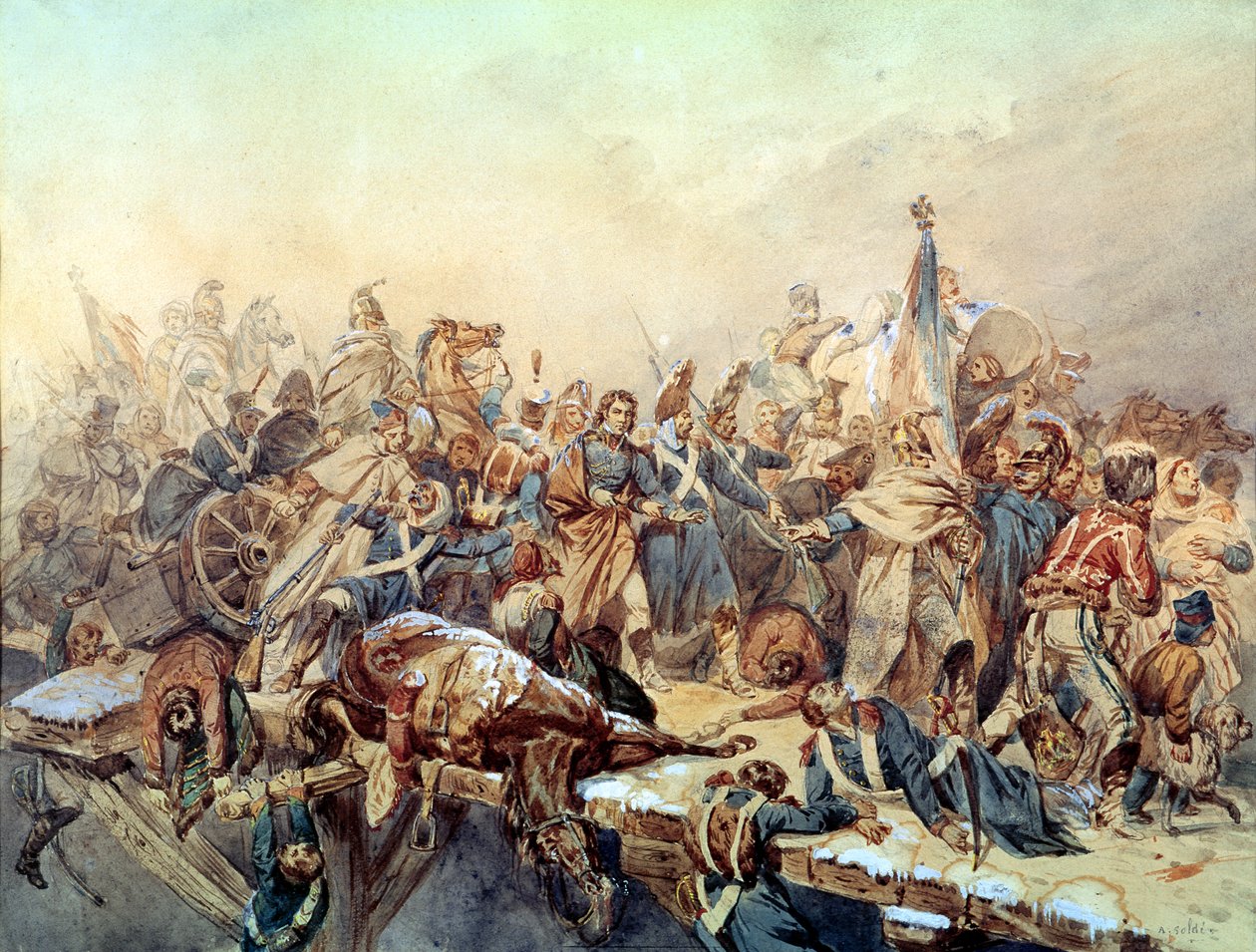 Dominique Larrey überquert die Beresina, November 1812 von Alexandre Solde