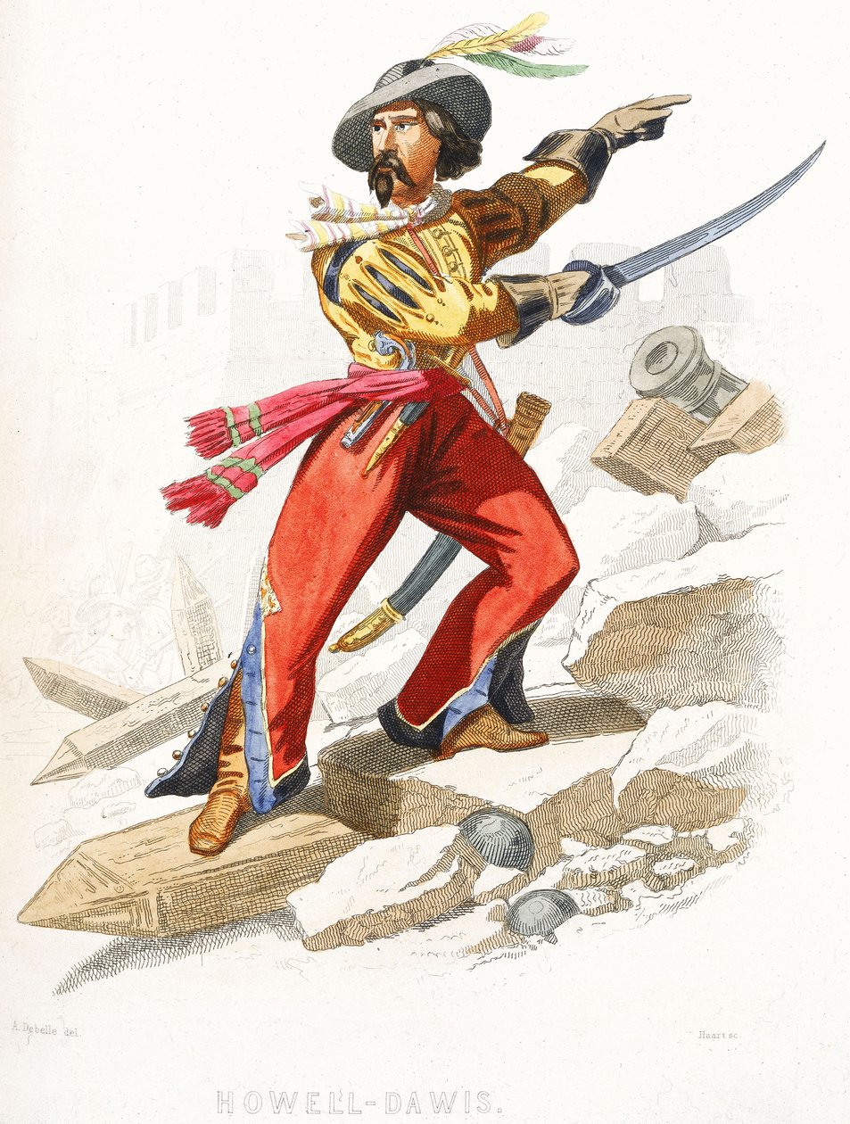 Der walisische Pirat Howell Davis, Mitte des 19. Jahrhunderts von Alexandre (after) Debelle