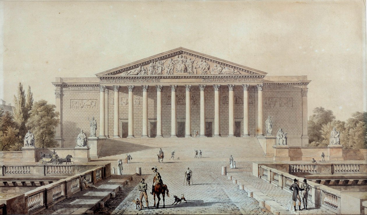 Projekt für die Nationalversammlung oder Palais Bourbon, Palais du Corps Legislatif von Alexandre Evariste Fragonard