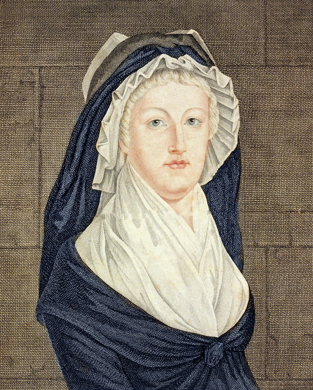 Marie Antoinette (1755-93) in der Concierge, nach einem Gemälde von Alexandre Kucharski (1741-1819) - Porträt von Königin Marie Antoinette (1755-1793) in der Concierge - Gravur nach dem Gemälde von Alexandre Kucharski (1741-1819) von Alexandre Kucharski