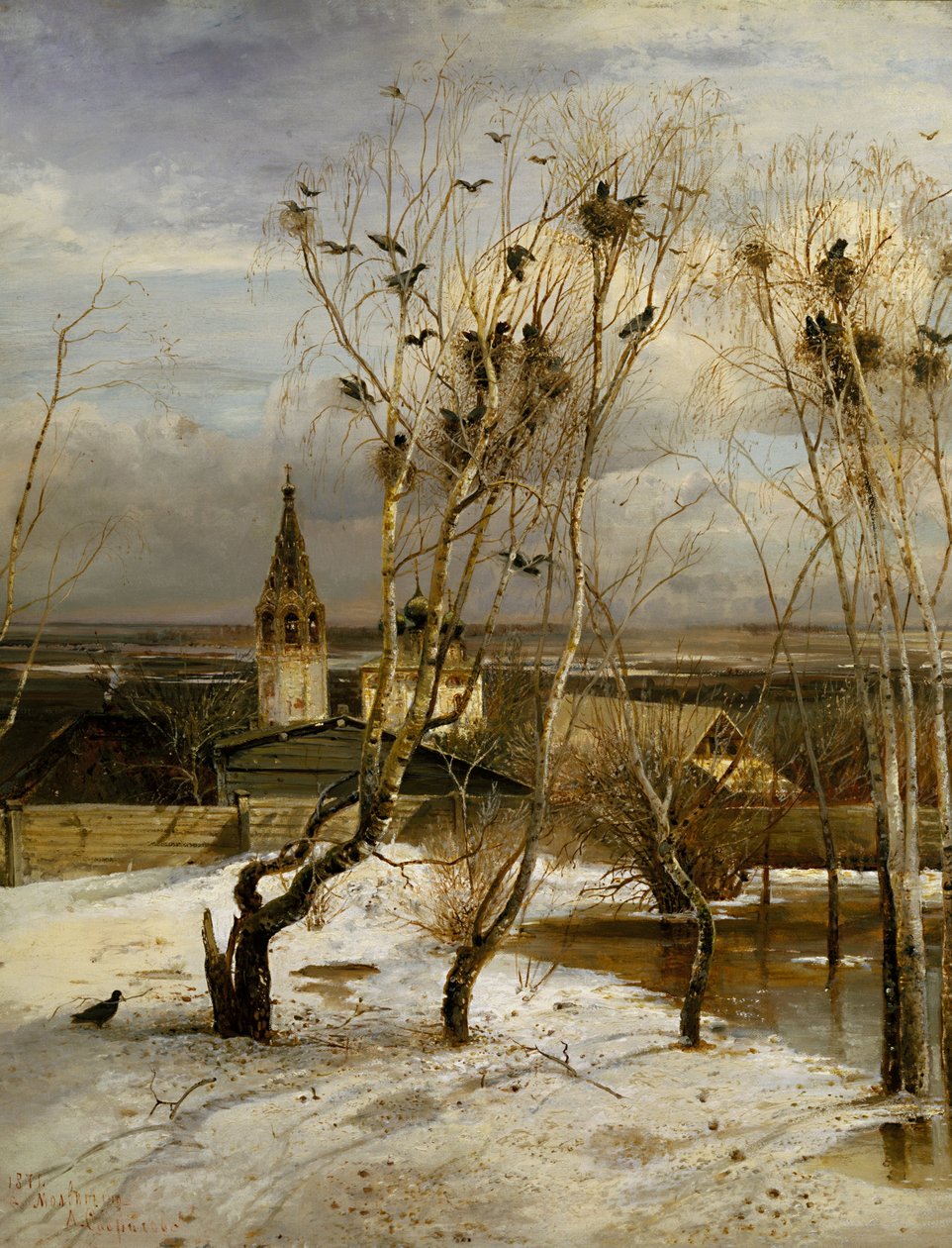 Die Saatkrähen sind zurückgekehrt von Alexei Kondratievich Savrasov