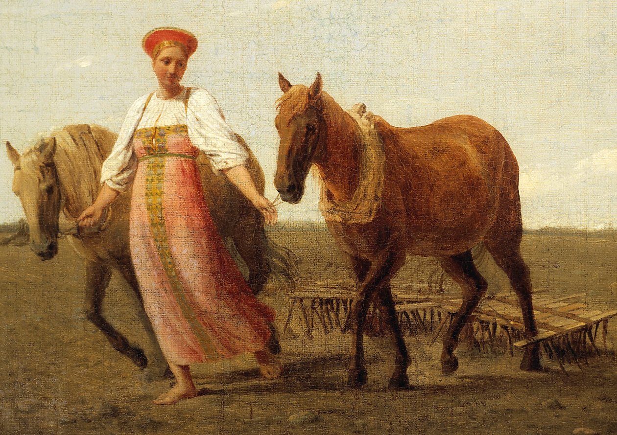 Auf dem gepflügten Feld. Frühling von Alexey Venetsianov