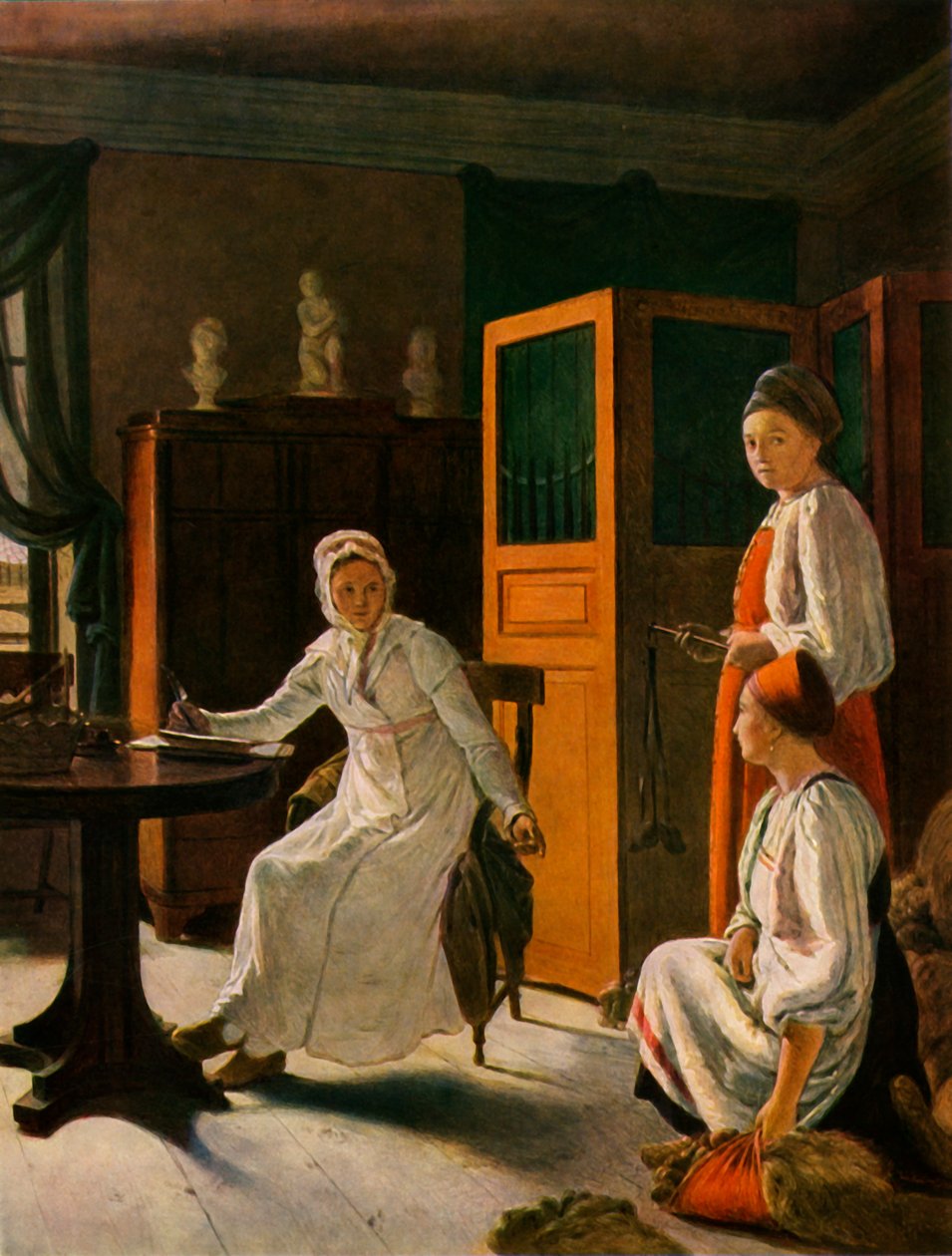 Die Frau des Gutsbesitzers am Morgen, 1823, 1965 von Alexey Venetsianov