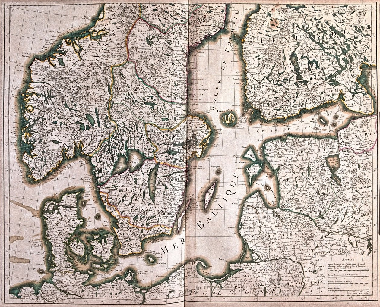Norwegen, Dänemark, Finnland und die Ostsee von Alexis Hubert Jaillot