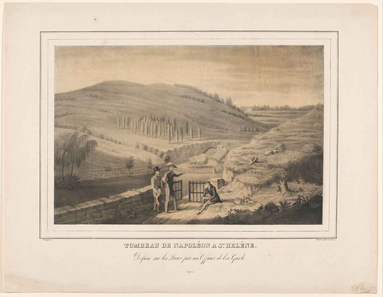 Grab von Napoleon auf St. Helena, Tombeau de Napoléon à Ste. Hélène (Titel auf Objekt) von Alexis Bafcop