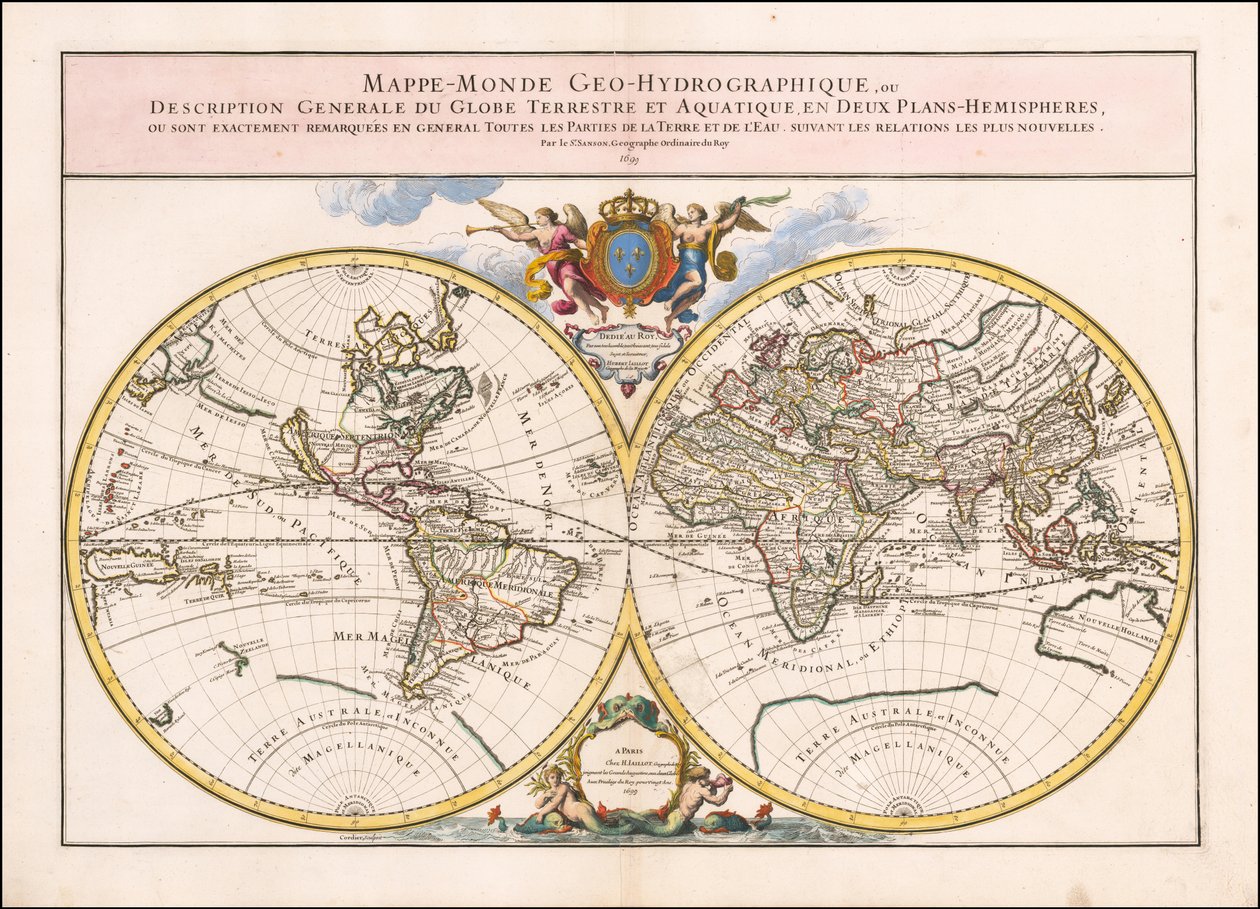 1699 Weltkarte von Alexis-Hubert Jaillot von Alexis Hubert Jaillot
