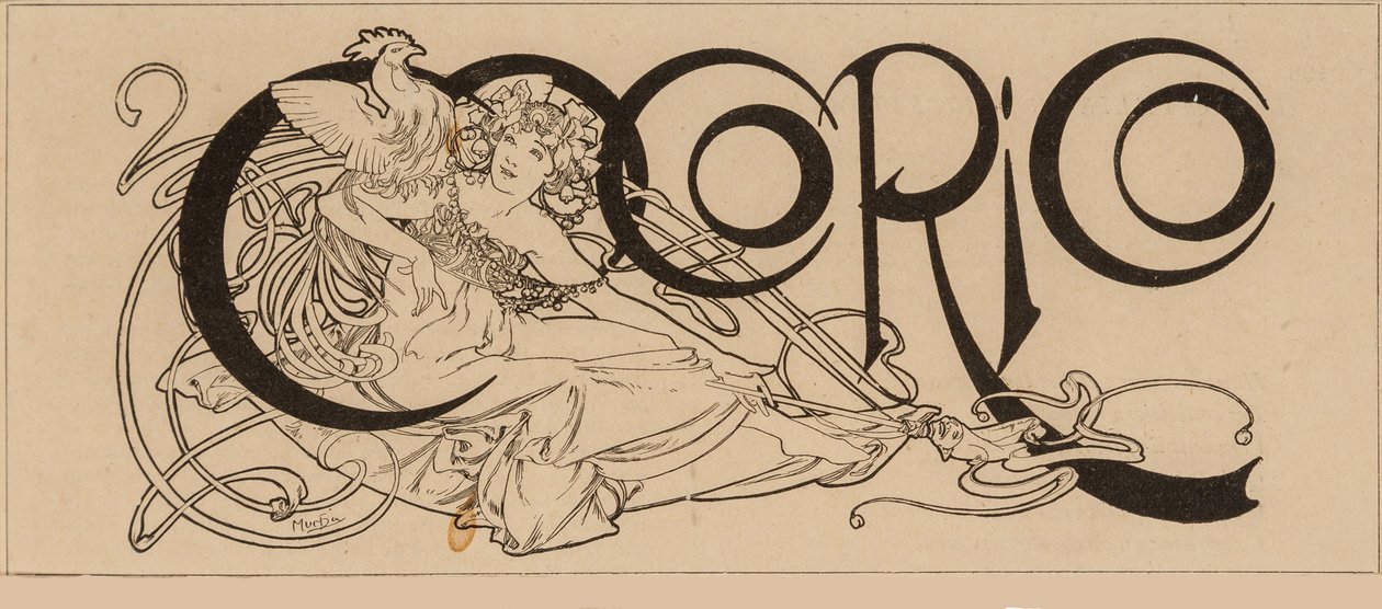 Titel der Zeitschrift Cocorico, 1898 von Alfons Marie Mucha