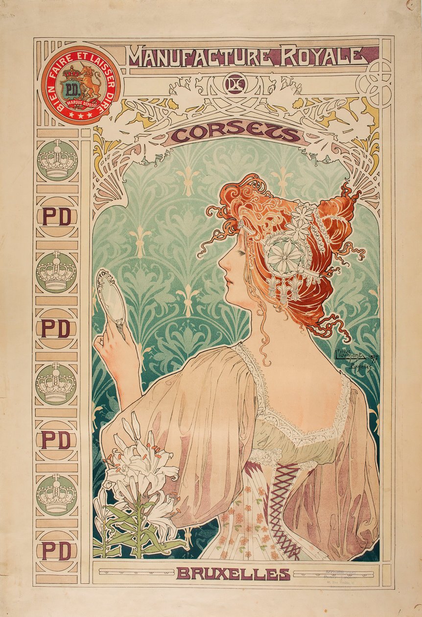 Königliche Korsettfabrik, 1897 von Alfons Marie Mucha
