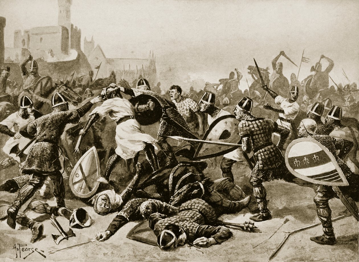Stephen gefangen genommen in der Schlacht von Lincoln, 1141, Illustration aus 