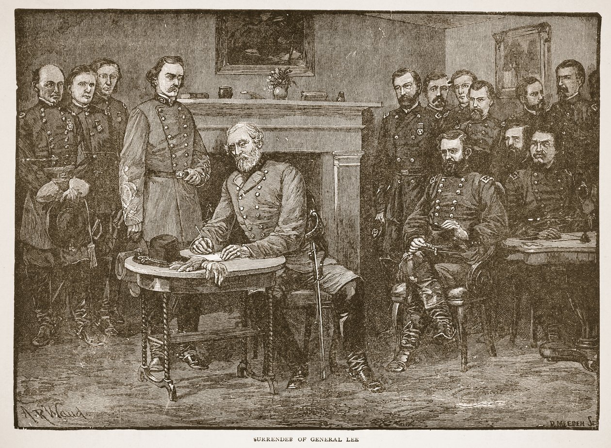 Kapitulierung von General Lee, aus einem Buch veröffentlicht 1896 von Alfred Rudolph Waud