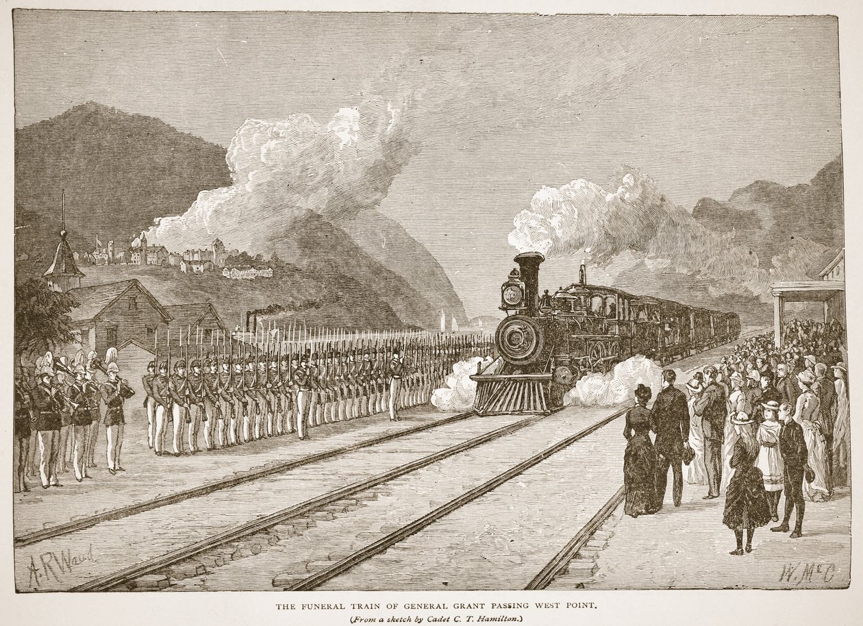 Der Trauerzug von General Grant passiert West Point, aus einem Buch veröffentlicht 1896 von Alfred Rudolph Waud