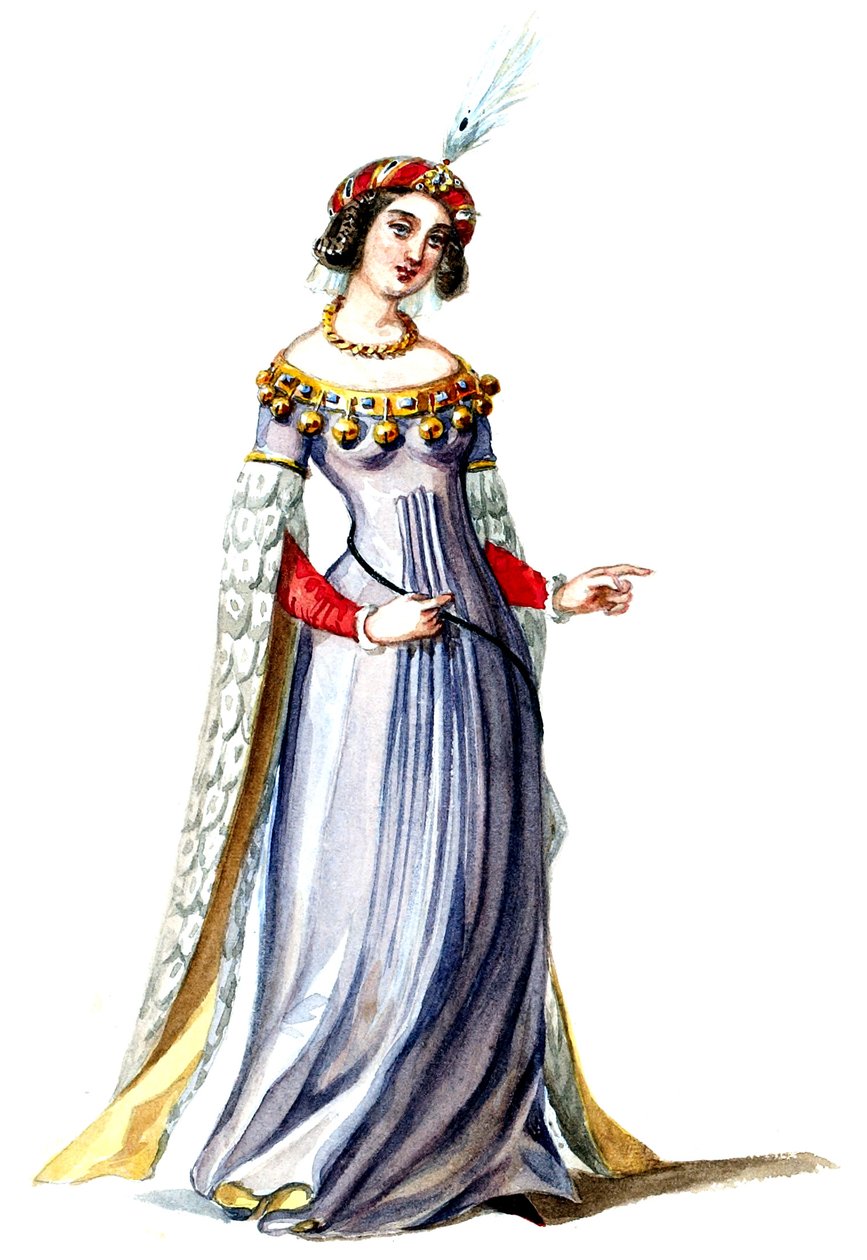 Halévy - Die Zauberin - Kostümentwürfe von Alfred Albert - 07. Hofdame (retuschiert) von Alfred Albert