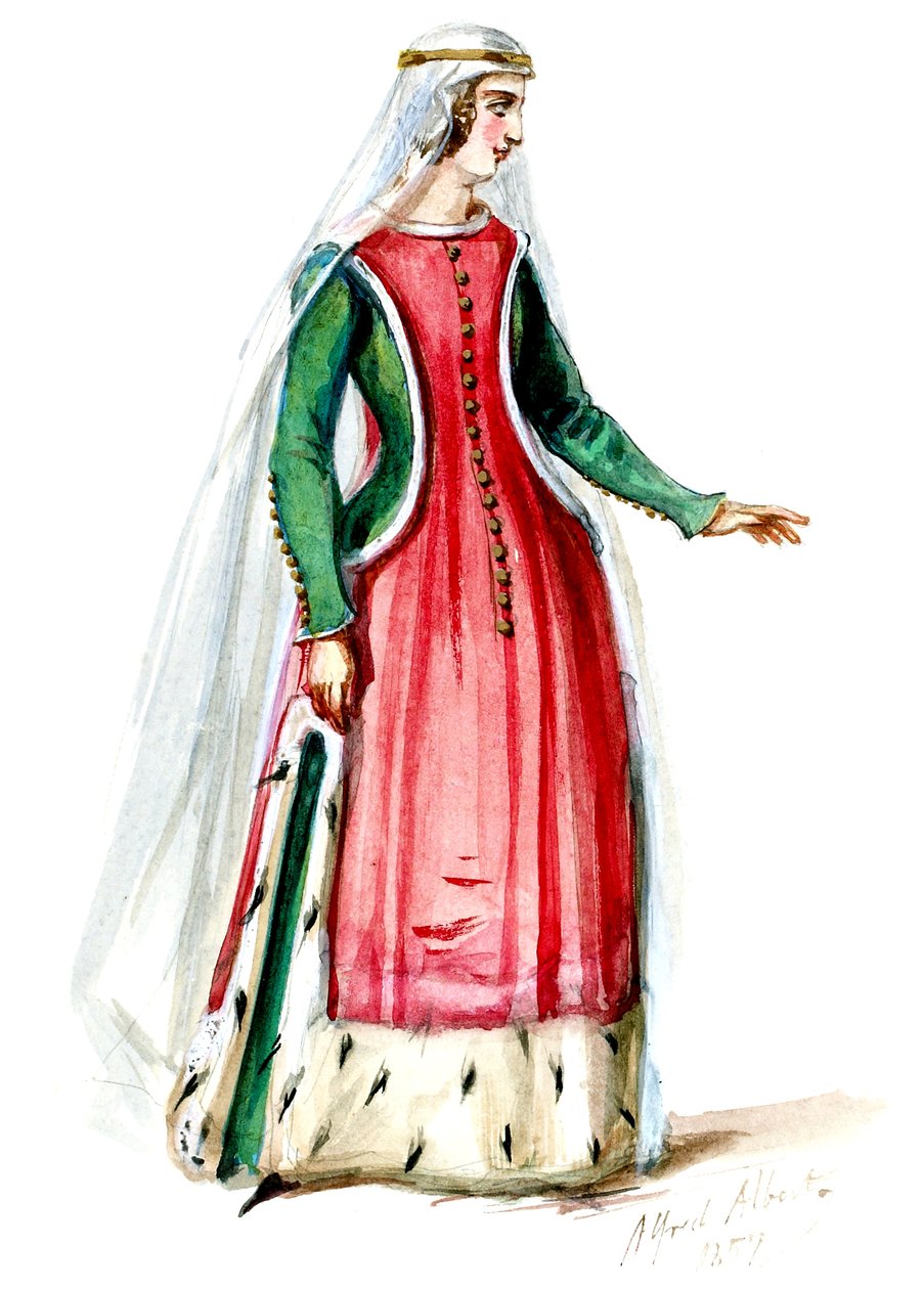 Halévy - Die Zauberin - Kostümentwürfe von Alfred Albert - 08. Edle Dame (retuschiert) von Alfred Albert