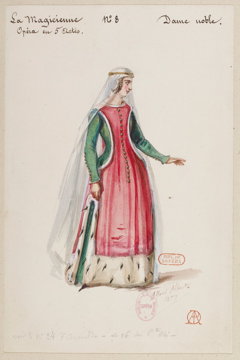 Halévy - Die Zauberin - Kostümentwürfe von Alfred Albert - 08. Edle Dame von Alfred Albert