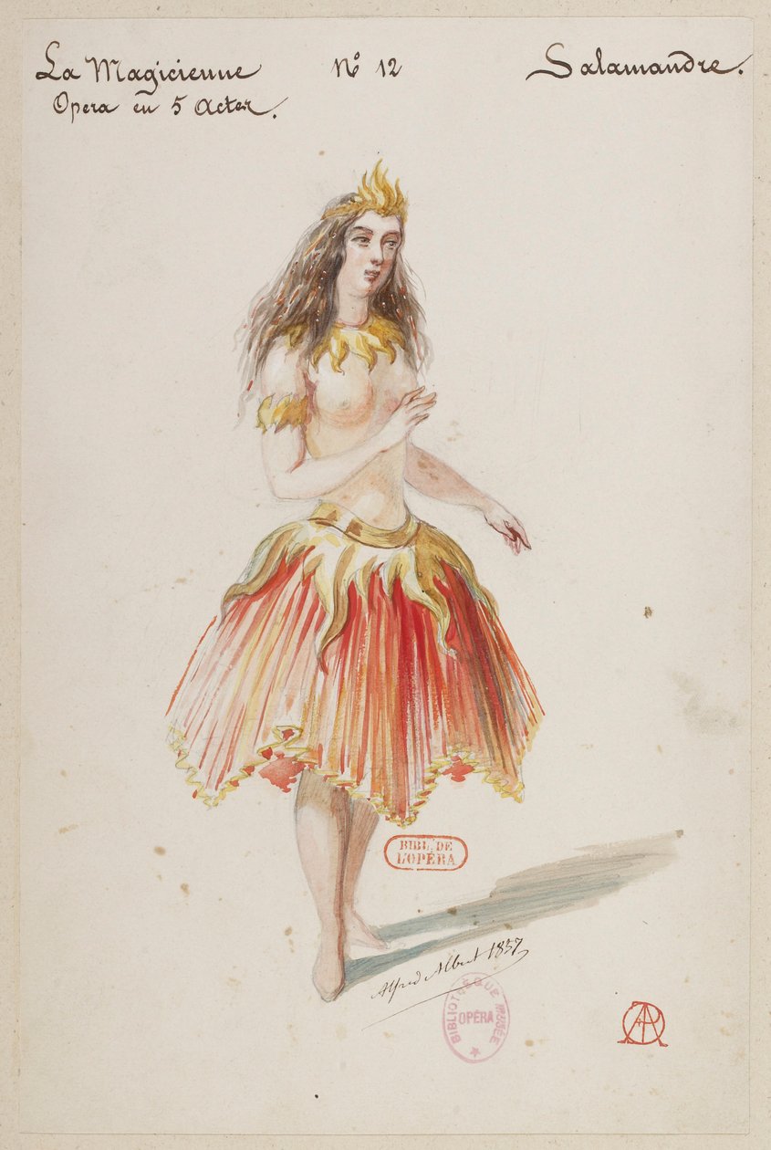 Halévy - Die Zauberin - Kostümentwürfe von Alfred Albert - 12. Salamander von Alfred Albert