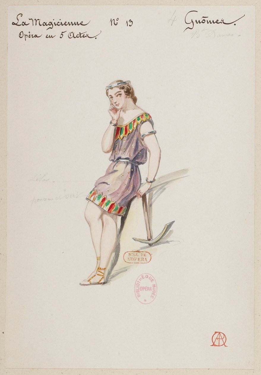 Halévy - Die Zauberin - Kostümentwürfe von Alfred Albert - 13. Gnome, Damenballett von Alfred Albert