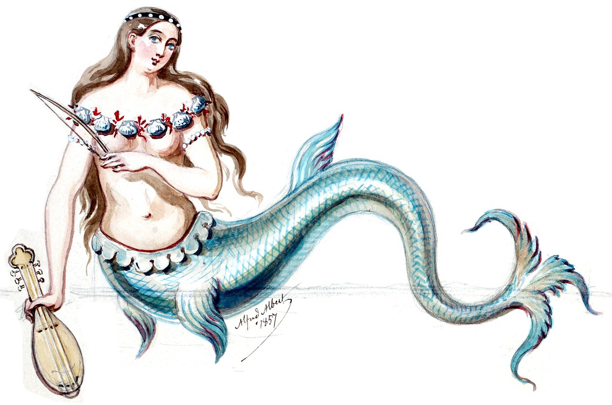 Halévy - Die Zauberin - Kostümentwürfe von Alfred Albert - 14. Sirene (retuschiert) von Alfred Albert