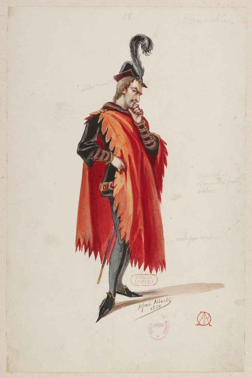 Halévy - Die Zauberin - Kostümentwürfe von Alfred Albert - 18. (Stello de Nici), M. Bonnehée von Alfred Albert
