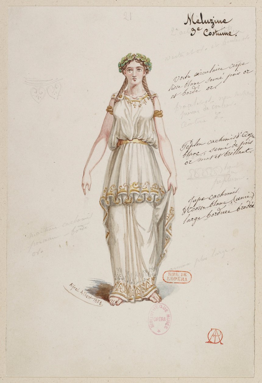 La magicienne - Kostümentwürfe - Mèlusine, 3. Kostüm von Alfred Albert