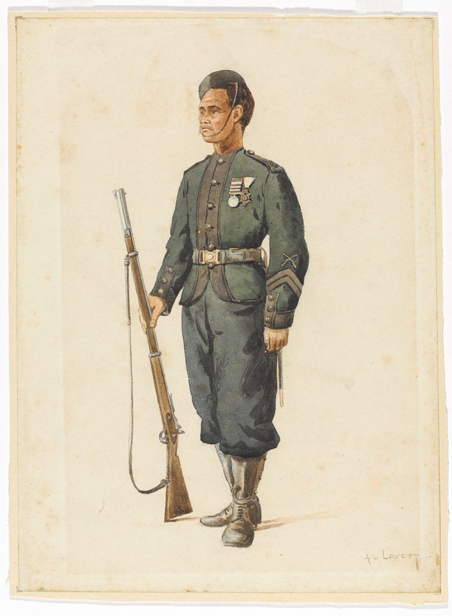 Schütze des 4. Gurkha-Regiments in Drillordnung von Alfred Crowdy Lovett